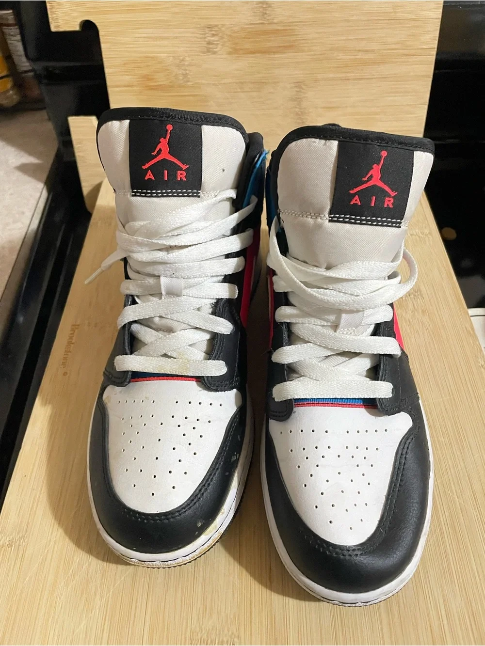 Nike Kids Black, White & Red High-Top Sneakers